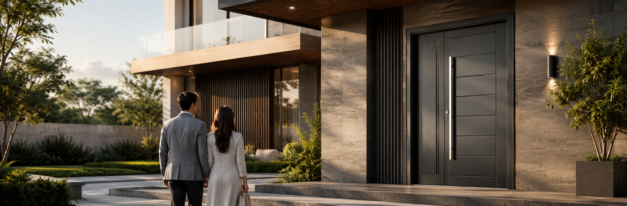 Premium steel door architectural entrance
